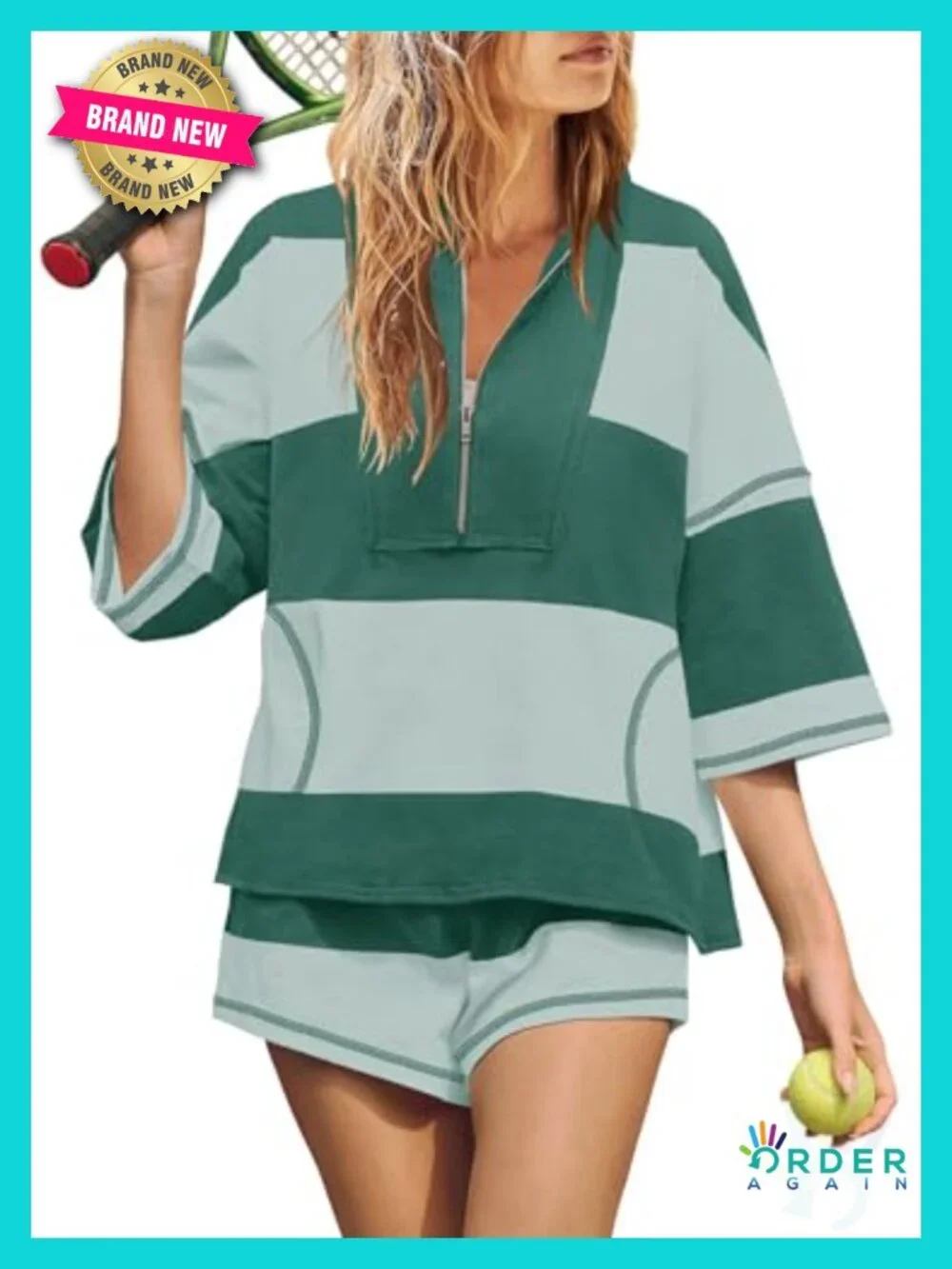 Striped 2 Piece Lounge Set Matching Workout Shorts Sets Oversized Tracksuits